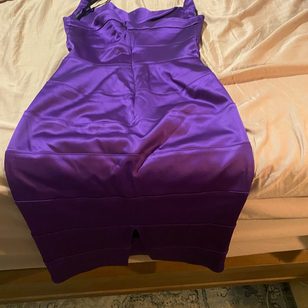 Bebe satin purple dress